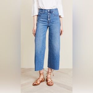 Madewell Button Fly Raw Hem Wide Leg Crop Size 28